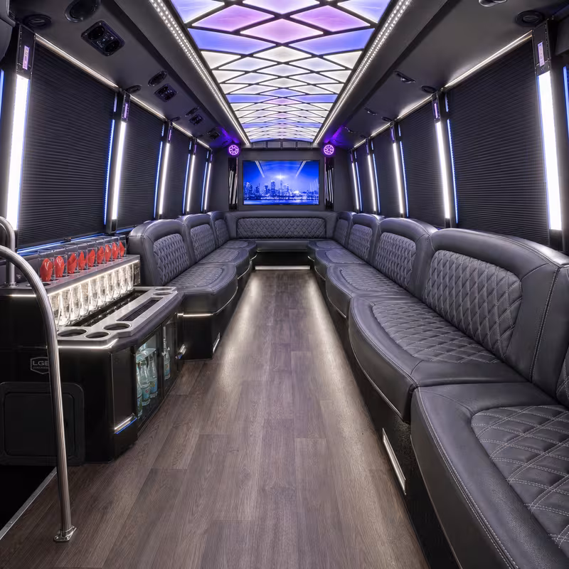 18 Passenger Party Bus Interior