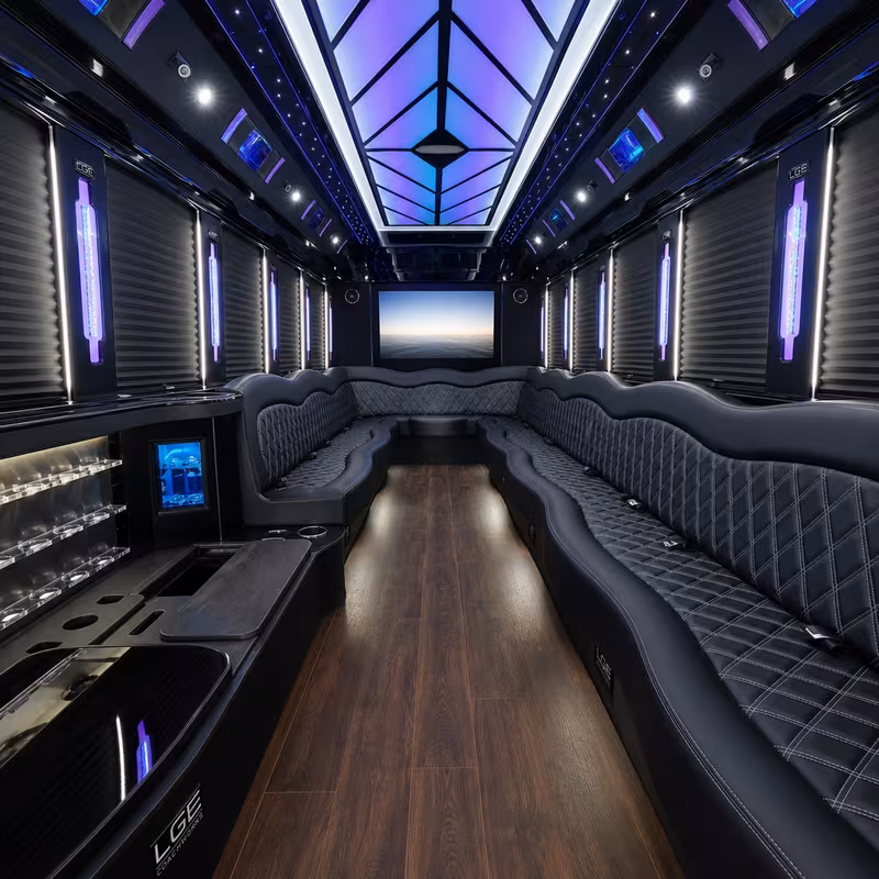 20 Passenger Party Bus Interior