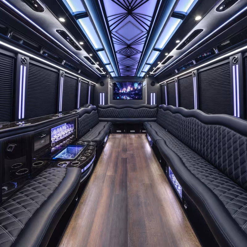 30 Passenger Party Bus Interior