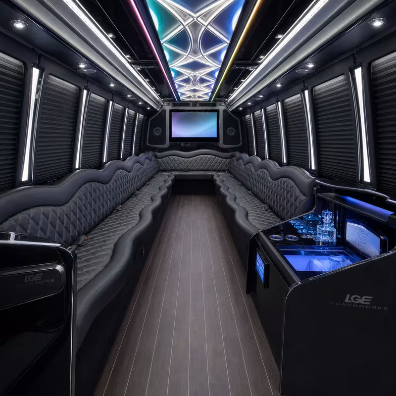 30 Passenger Party Bus Interior