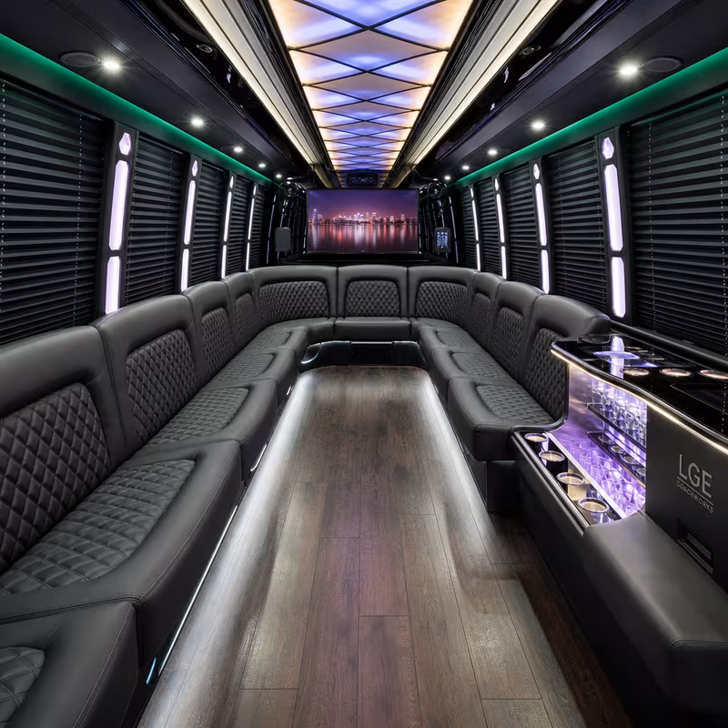 40 Passenger Party Bus Interior