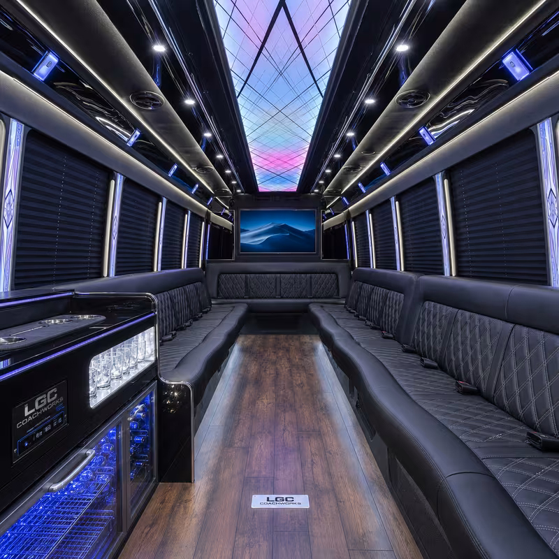 40 Passenger Party Bus Interior
