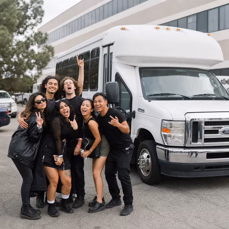 Black Mercedes Sprinter van staged for an Delray Beach Concert Transportation group