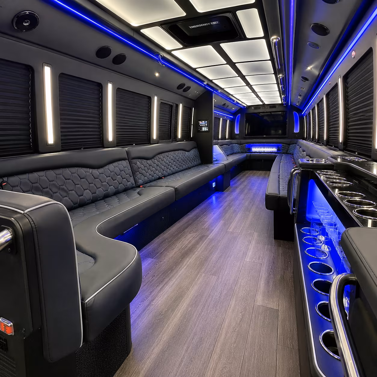 Delray Beach Bachelor & Bachelorette Transportation party bus interior