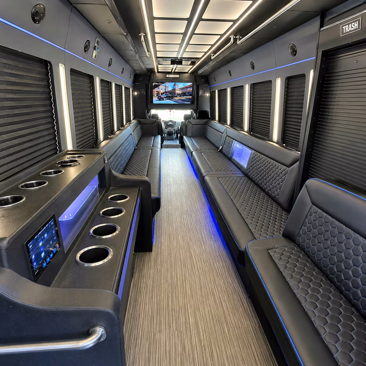 Delray Beach Bachelor & Bachelorette Transportation party bus interior