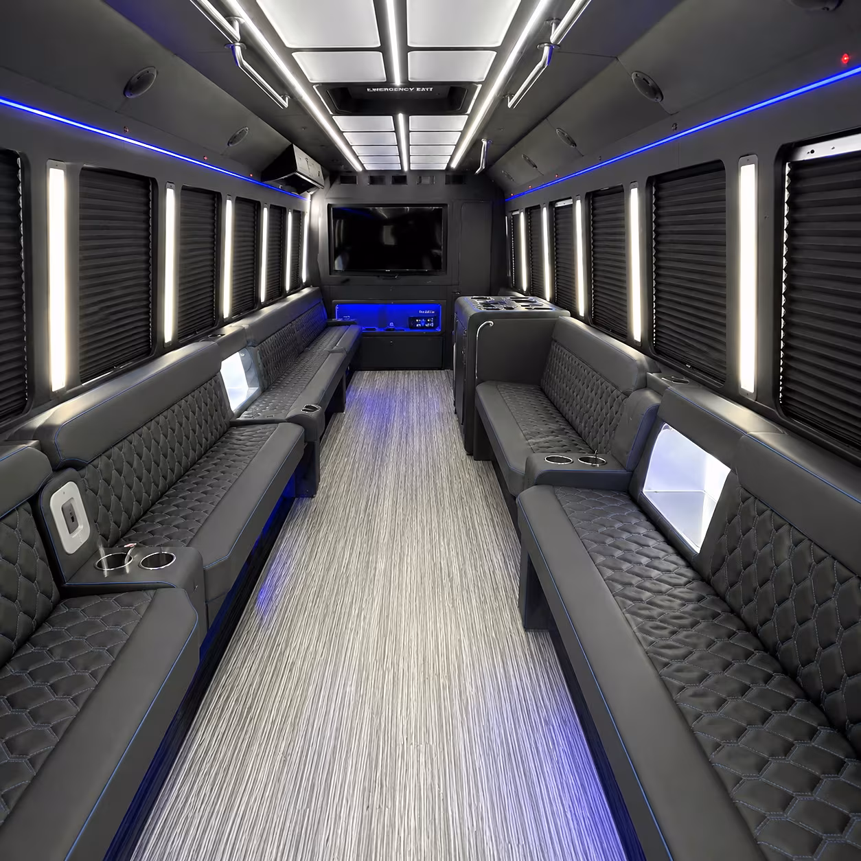 Delray Beach Birthday, Sweet 16, & Quinceañera Transportation party bus interior