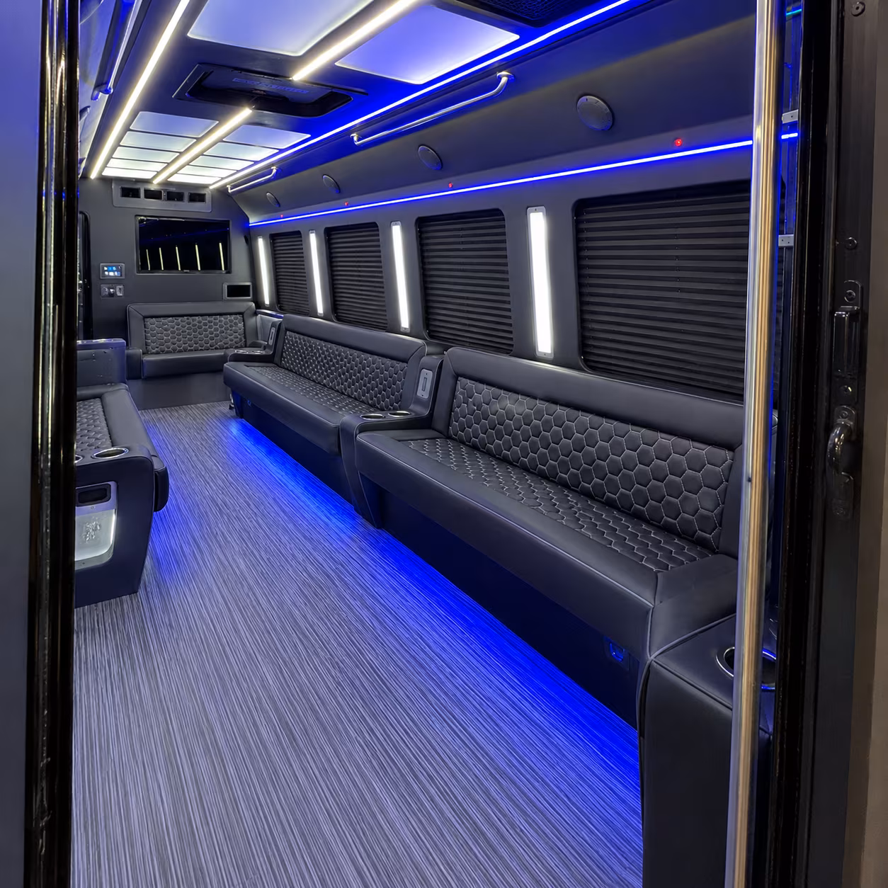Delray Beach Birthday, Sweet 16, & Quinceañera Transportation party bus interior