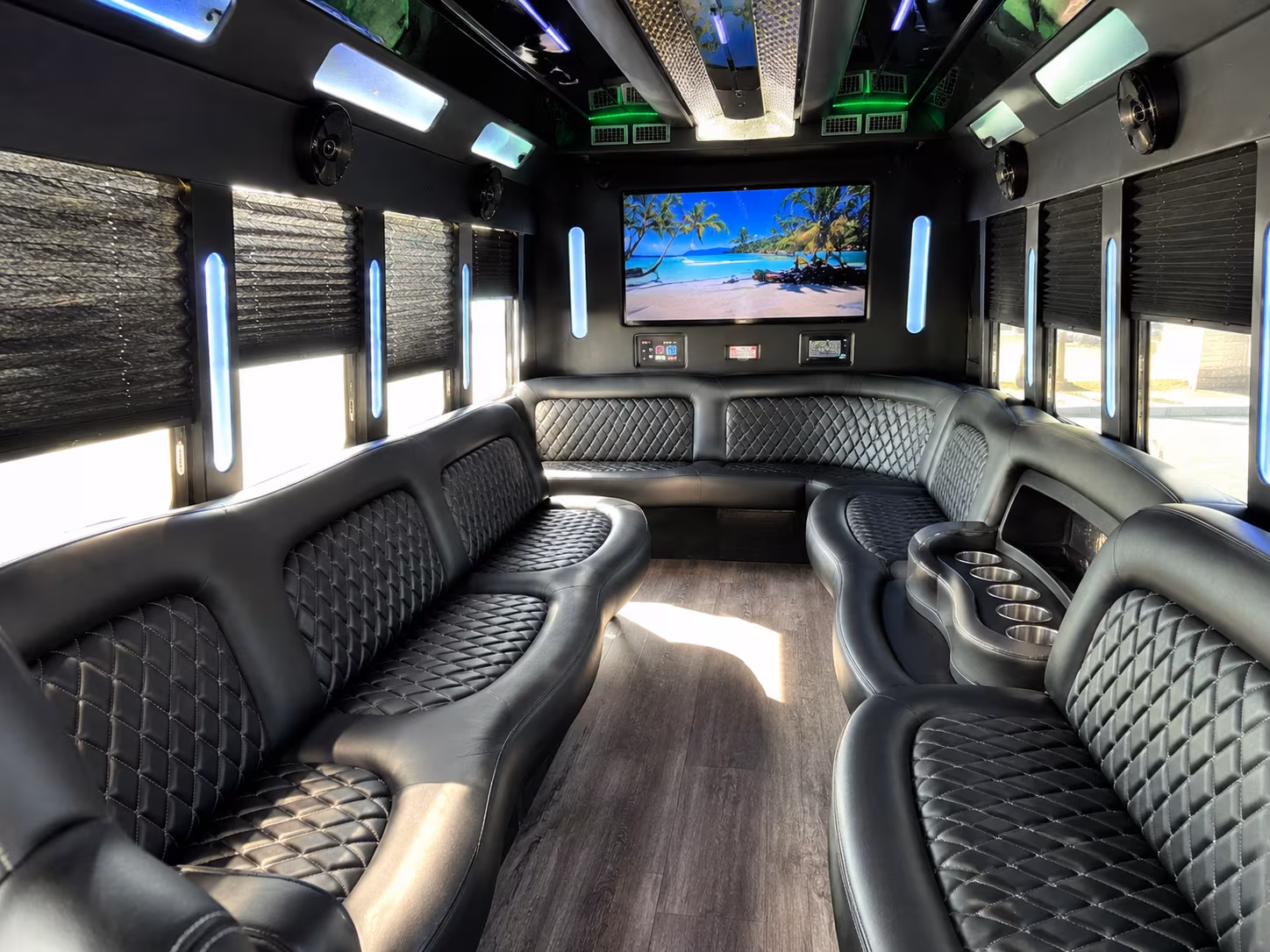 Delray Beach Prom & Homecoming Transportation party bus exterior