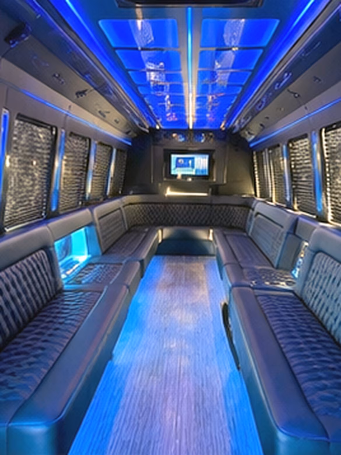 Delray Beach Wedding Transportation party bus interior