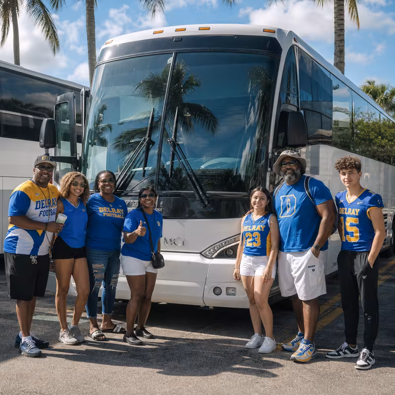 Passengers loading luggage while boarding an Delray Beach group shuttle