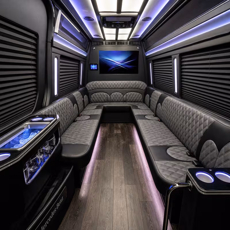 14 Passenger Sprinter Limo Interior