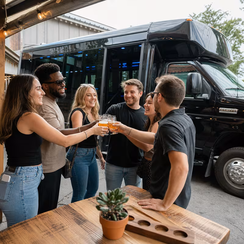 Passengers loading luggage while boarding an Delray Beach group shuttle